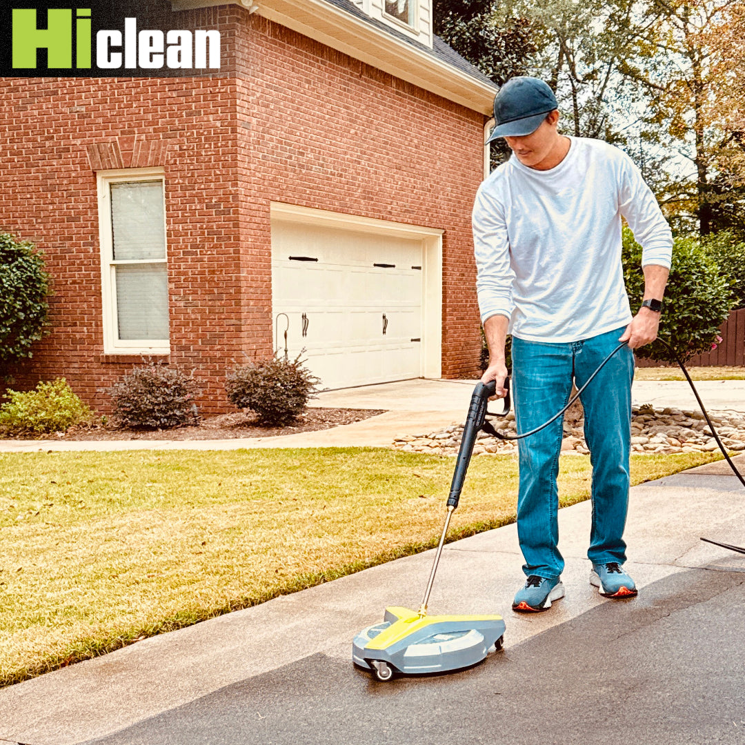 Hiclean Universal 15-inch Pressure Washer Surface Cleaner with 3 Wheels - 3400 Max PSI, 1/4-inch Connector