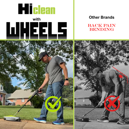 Electric Pressure Washer Surface Cleaner with Wheels, 12" Wide Attachment