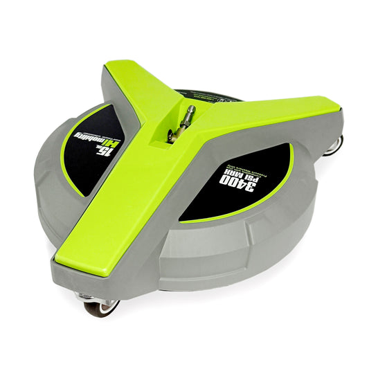 Hiclean Universal 15-inch Pressure Washer Surface Cleaner with 3 Wheels - 3400 Max PSI, 1/4-inch Connector