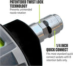 Hiclean Pressure Washer Nozzle, 5 - in - 1 Quick Change over, Soft Touch, Adjustable Power Washer Spray Tips with 1/4 inch Quick Connector, MAX 3300PSI Max - HiClean Tools